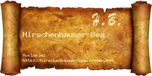 Hirschenhauser Bea névjegykártya
